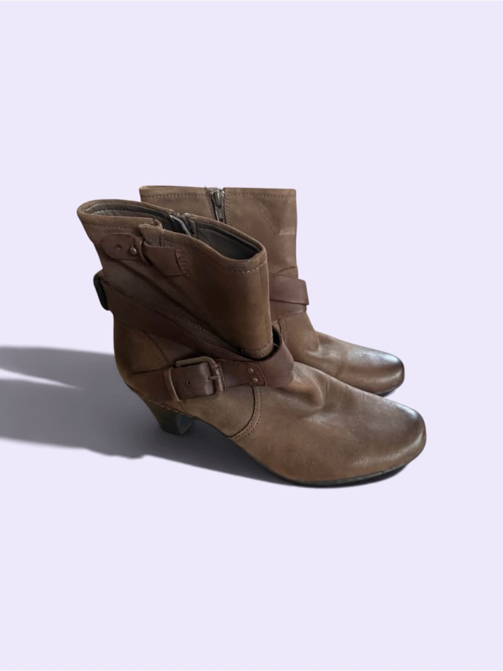 Cobb Hill brown heeled ankle boots